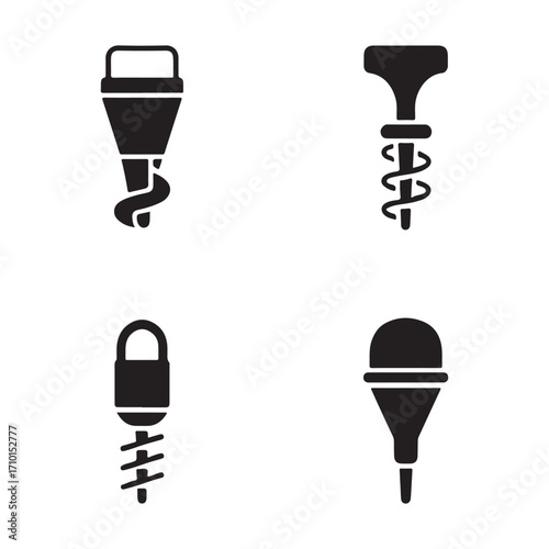 Professional grade concrete vibrator solid icon