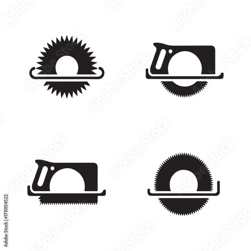 Full set of solid hole saw icons
