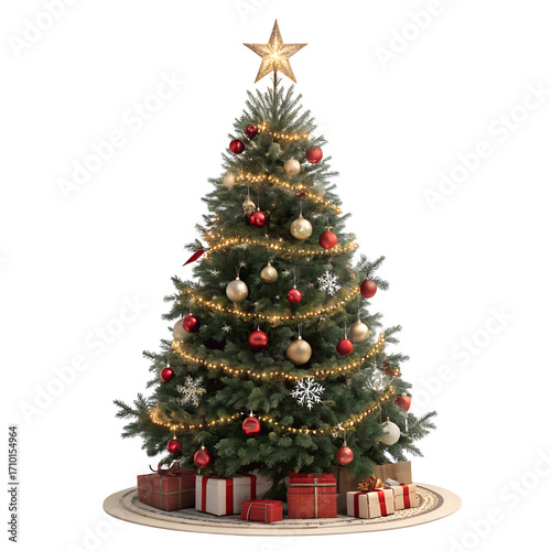 christmas tree isolated on white background