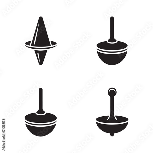 Complete set of solid plumb bob icons