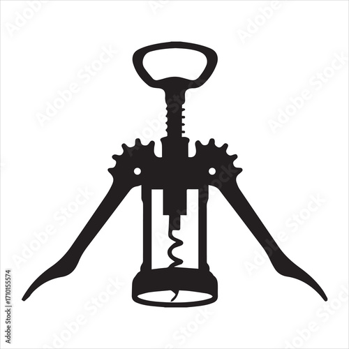 corkscrew silhouette vector, wine bottle opener