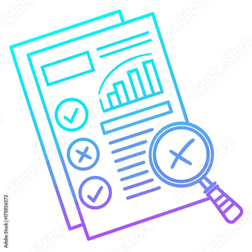 Modern 3d gradient icon for tax audit report