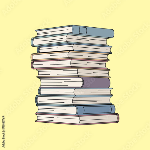 Clean vector of a stack of books