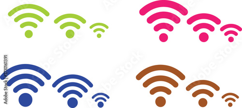 Wireless and wifi icon. Wi-fi signal symbol. Internet Connection. Remote internet access collection - stock vector.