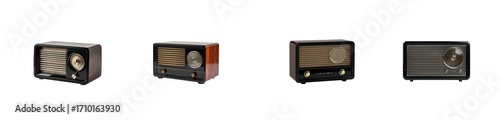 Retro radio on transparent background png