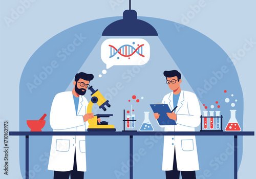A male scientist is conducting research in a laboratory.