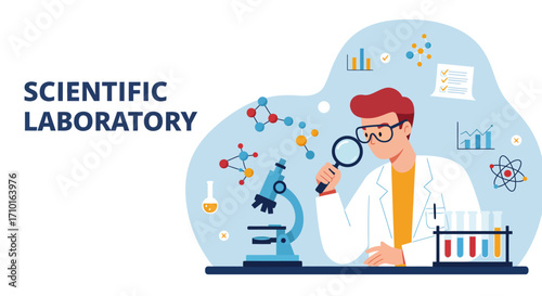 A male scientist is conducting research in a laboratory.