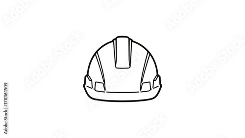 Construction hard hat line icon. Industrial safety helmet vector illustration isolated on white background