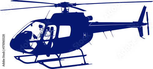helicopter pilots silhouette a bluebirdseye view of adventure and freedom, isolated on transparent background