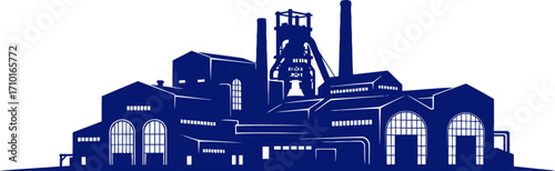 majestic silhouette of a coal mining factory industrys enduring legacy, isolated on transparent background