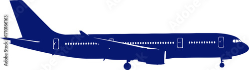 midnight flight silhouette a navy blue dream of travel and adventure, isolated on transparent background