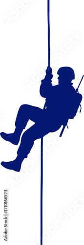 navy seal descending elite forces, highstakes operation, isolated on transparent background