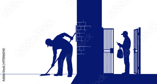 night janitors diligence cleanliness, security, and the silent shift, isolated on transparent background