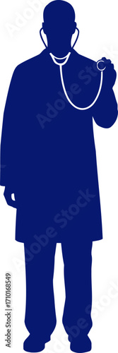 the doctors silent oath a navy blue silhouette of medical expertise, isolated on transparent background