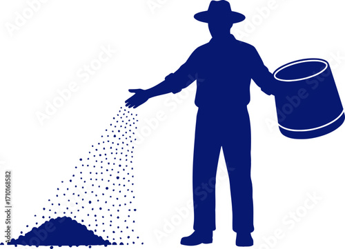 the farmers diligent hands sowing seeds of hope and harvest, isolated on transparent background