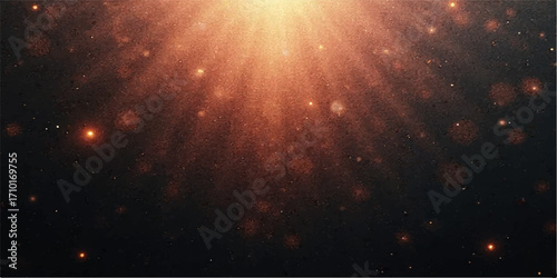 Bright, abstract cosmic explosion of light with nebulae and a galaxy of stars