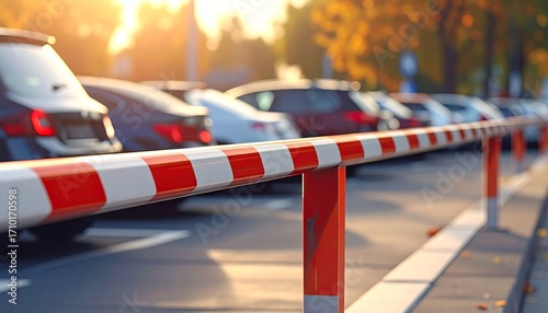 Parking Area Safety Barrier at Golden Hour