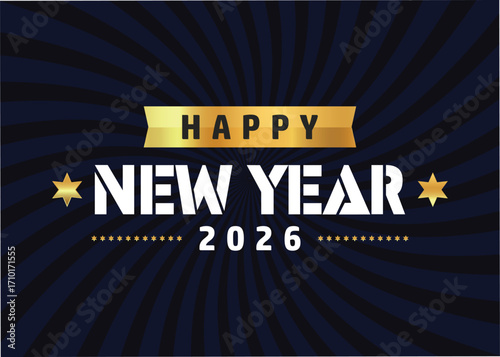 Happy New Year 2026 banner poster card graphics template design. vector illustration background design. 