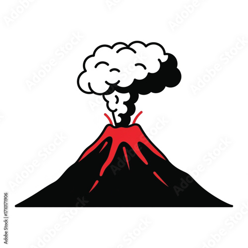 Volcano Eruption Icon A Graphic Symbol of Volcanic Activity, Nature's Force and Illustrative Design