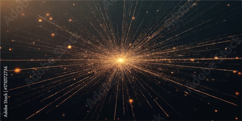 Shiny fractal bursts of light explode in the Christmas night sky, a vibrant celebration of color and stars