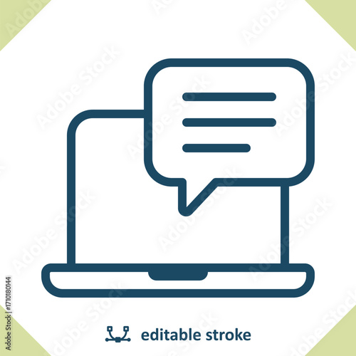 Laptop with Chat Bubble Icon