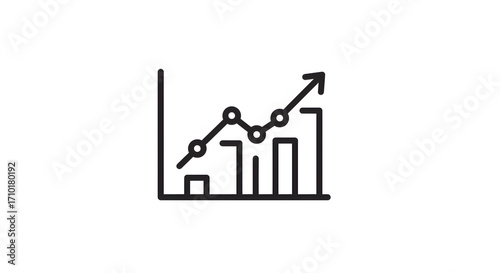 A graph graph icon for digital design, illustration, visual communication, or stock photography