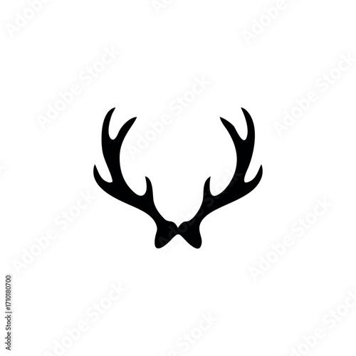 Deer antlers silhouette icon set