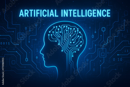 Artificial intelligence digital human profile concept