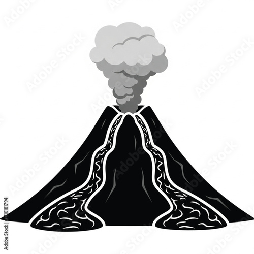 Volcanic Eruption Illustration of a Geological Phenomenon