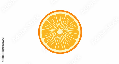 Fresh orange fruit slice vector icon. Simple flat design logo illustration for citrus juice or healthy eating