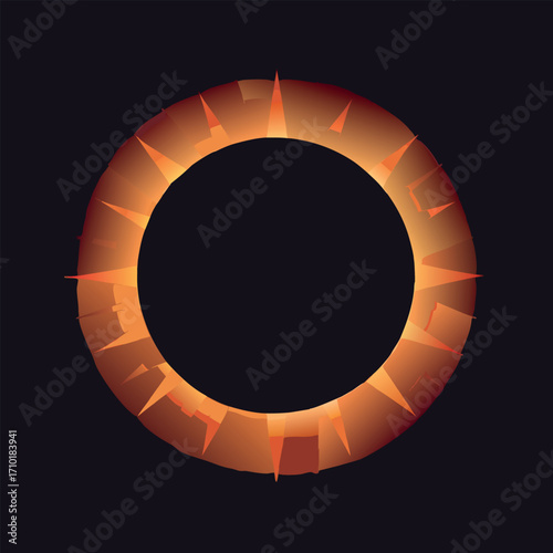Dramatic solar eclipse captured in stunning vector art