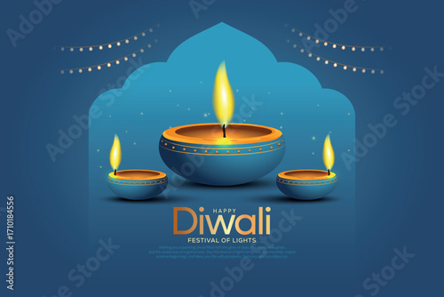 happy diwali festival of lights. creative vector illustration design.	