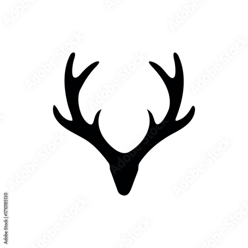 Deer antlers silhouette icon set