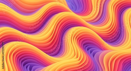 Abstract Colorful Wavy Pattern.
