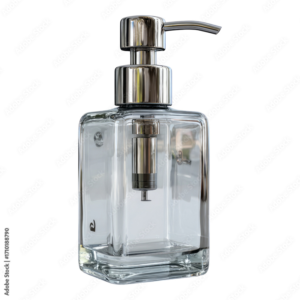 Obraz premium Elegant Glass Soap Dispenser with Pump Mechanism