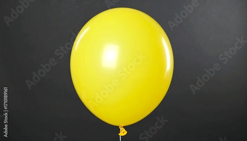 Single bright yellow balloon against dark background