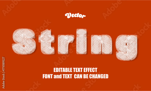 Editable String Art Typography – DIY Craft Inspired Text Style for Adobe Illustrator