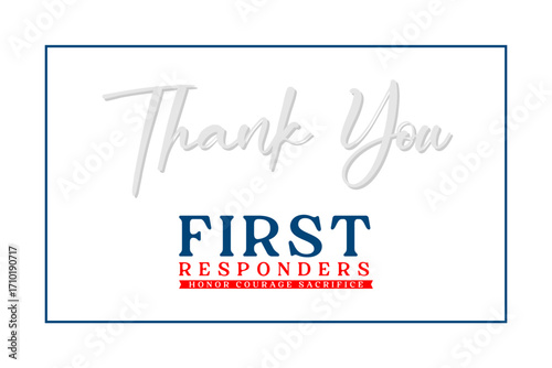 first responders holiday concept vector