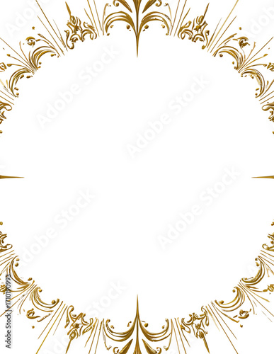 Goldener Ornamentrahmen, Vektor-Stil, Kreisförmig