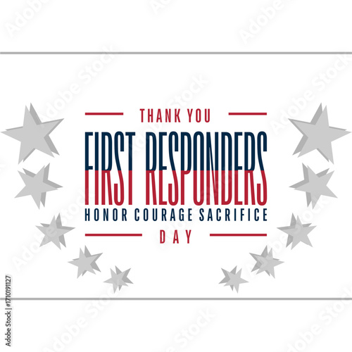 first responders holiday concept vector