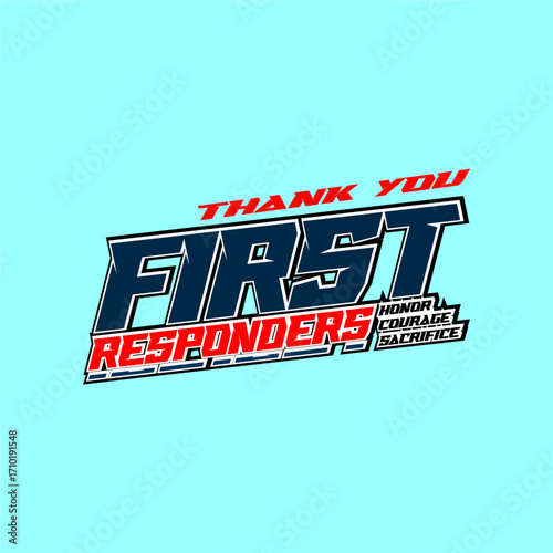 first responders holiday concept vector