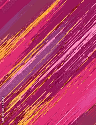 Abstrakte Pinselstrich-Textur, diagonale Farbstreifen, Rosa, Lila, Gold