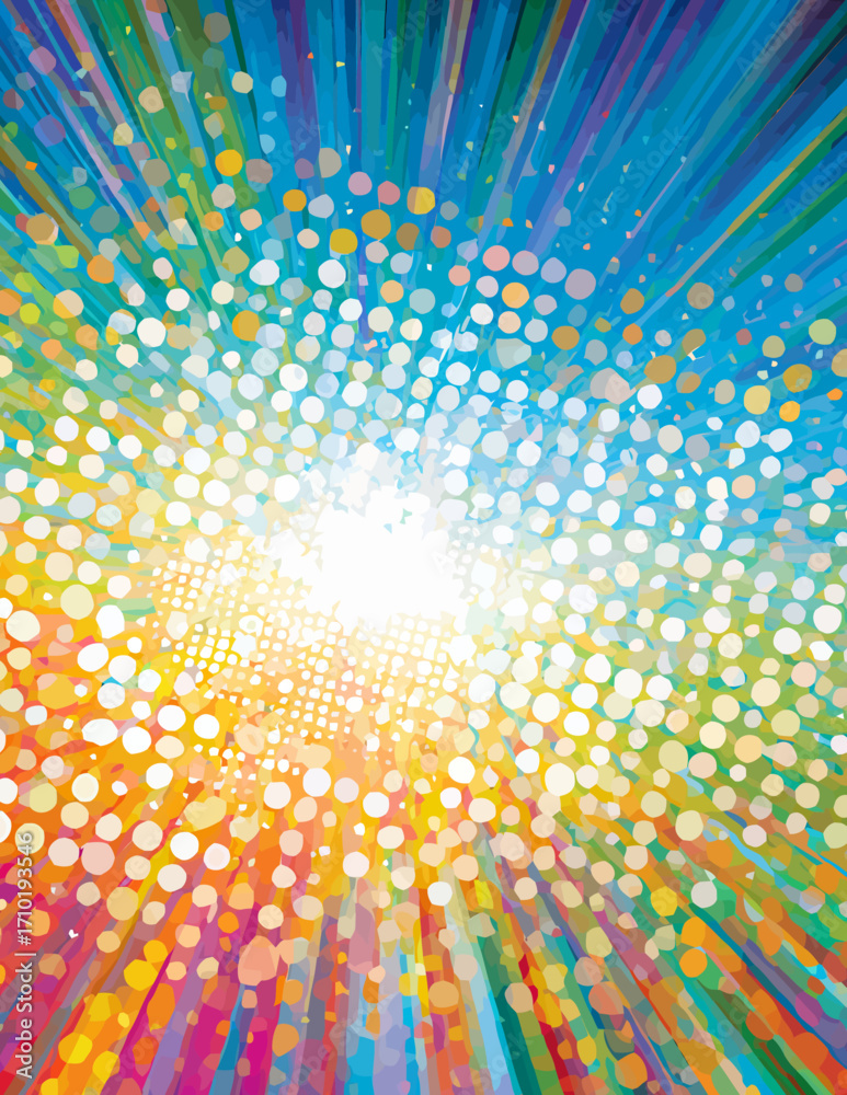 Abstrakter Hintergrund mit radialem Bokeh-Effekt und Farbverlauf