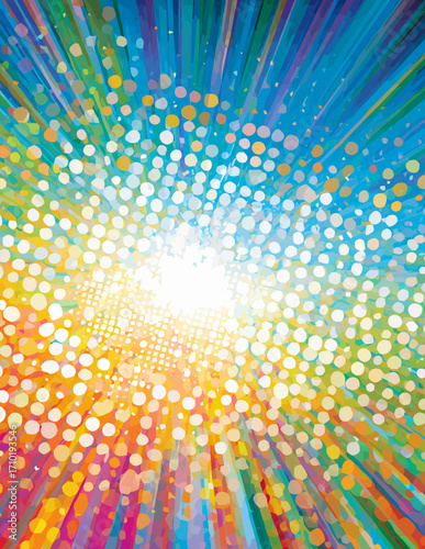 Abstrakter Hintergrund mit radialem Bokeh-Effekt und Farbverlauf