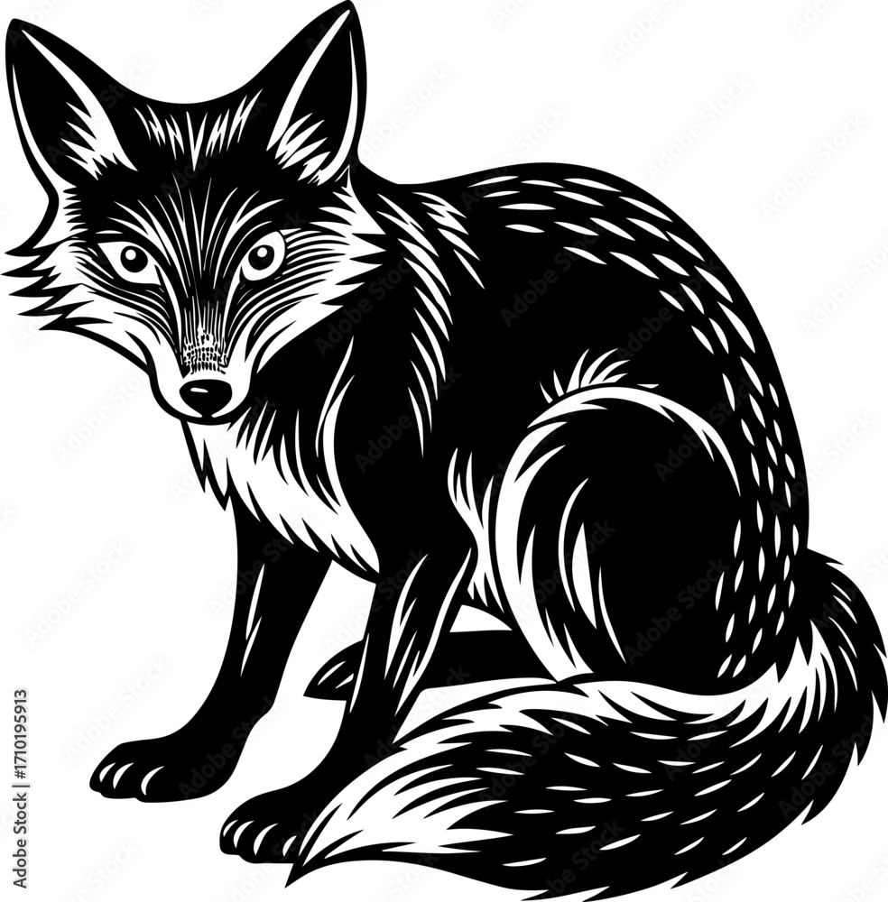 Obraz premium fox vector illustration