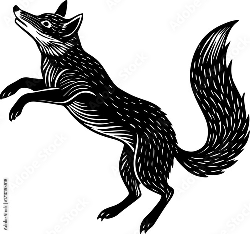 black and white Fox silhouette