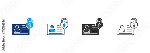 Data Privacy Icon Set Multiple Style Collection