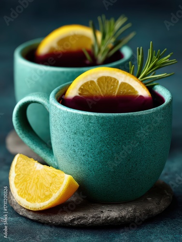 Colorful Citrus Tableware with Fresh Fruits and Ingredients
