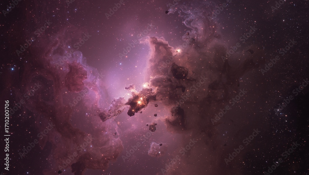 Fototapeta premium Stunning Cosmic Nebula and Star Cluster Formation