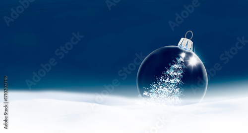 Weihnachtskarte mit Gläserner Weihnachtskugel